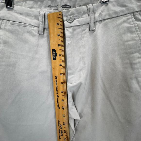 Old Navy Chino Pants Men 30x32 Ultimate Slim Gray Neutral Polished Versatility - Picture 7 of 14